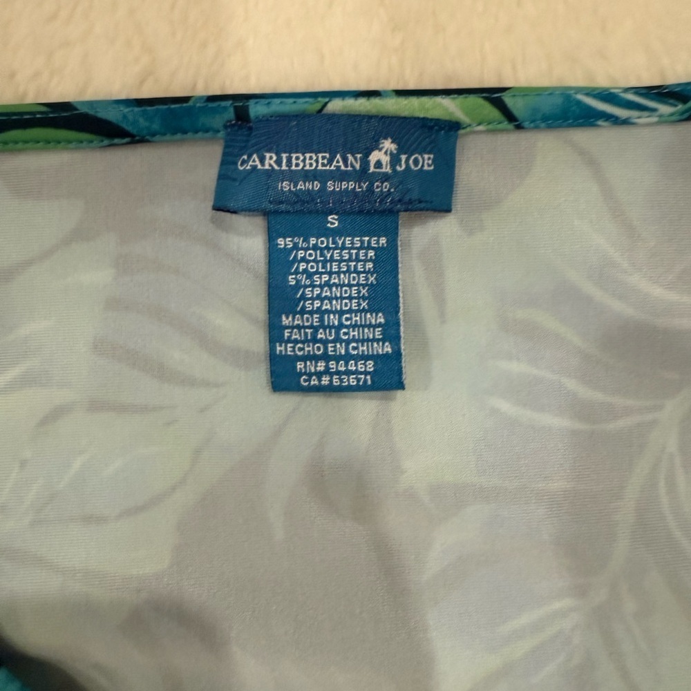 3 x 20$ Caribbean Joe Blue and Green Leaf Maxi Dress Size Small - Picture 9 of 9